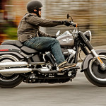 Rider on 2016 Softail Fat Boy Lo